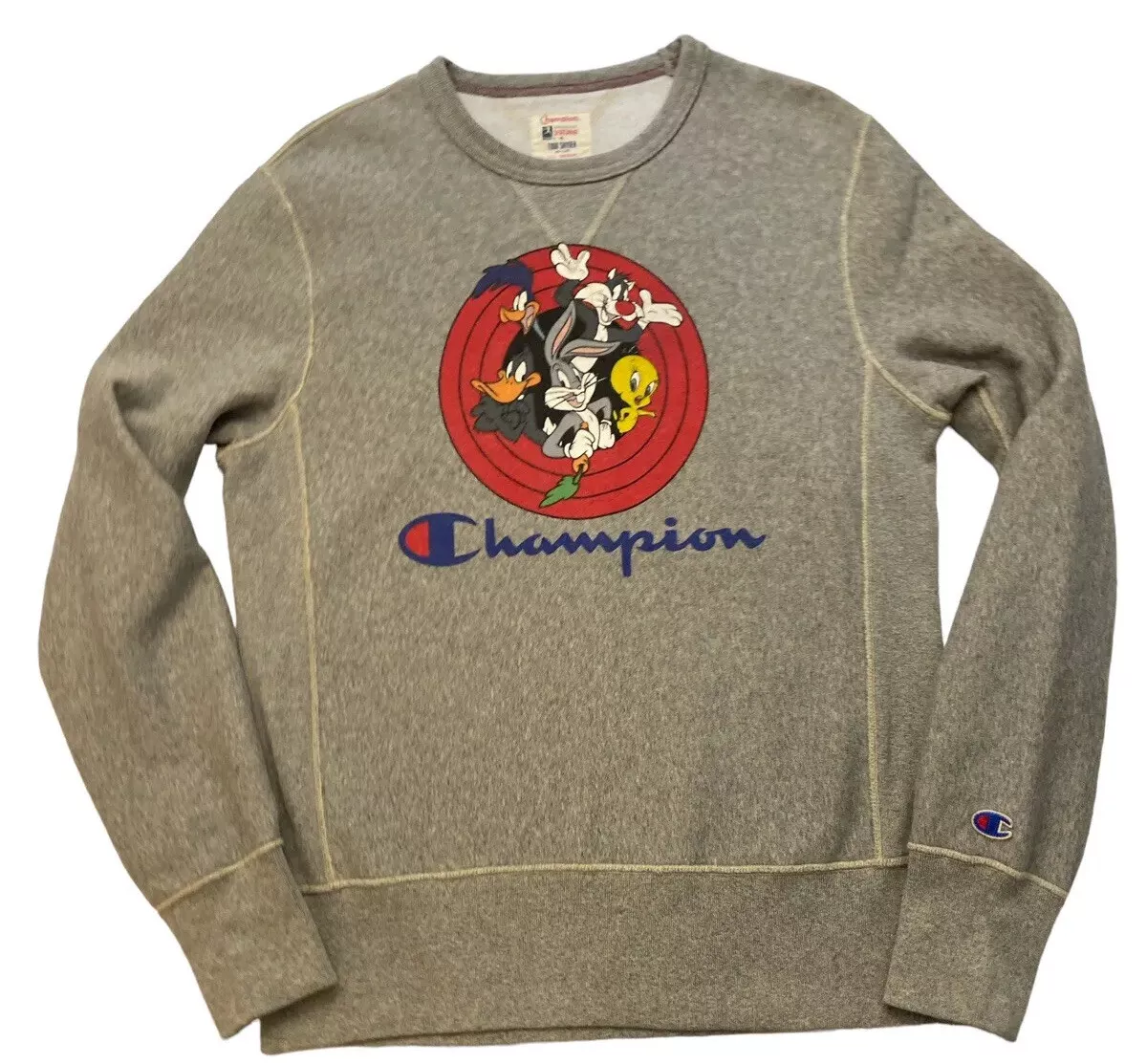 Todd Snyder x Champion Sz M Looney Tunes Gang Crewneck Sweatshirt Gray