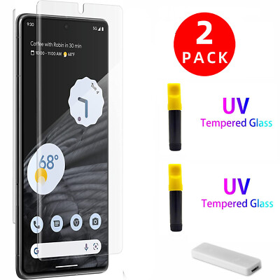 UV Liquid Clear Tempered Glass Screen Protector Film  For Google Pixel 6Pro 7Pro