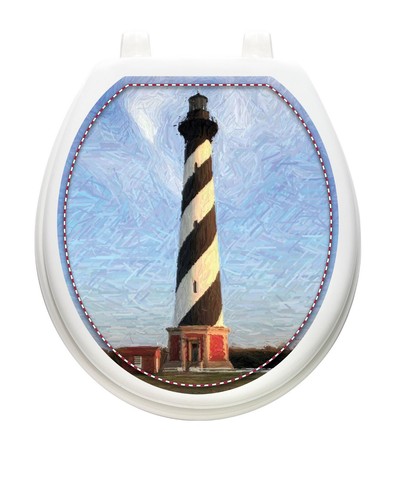 Cape Hatteras Lighthouse Removable Reusable Lid Decor Toilet Tattoos - Picture 2 of 2