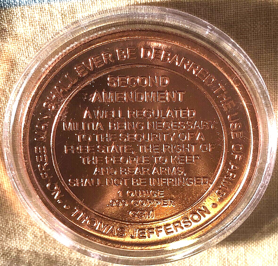 2017 SECOND AMENDMENT RIGHT TO BEAR ARMS 1 oz. Copper USA in capsule ...