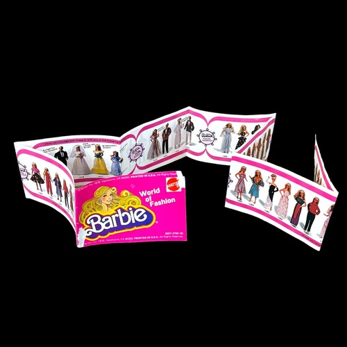 Barbie Mattel World of Fashion 1979 ausklappbare Broschüre Puppenkleidung Heft Vintage