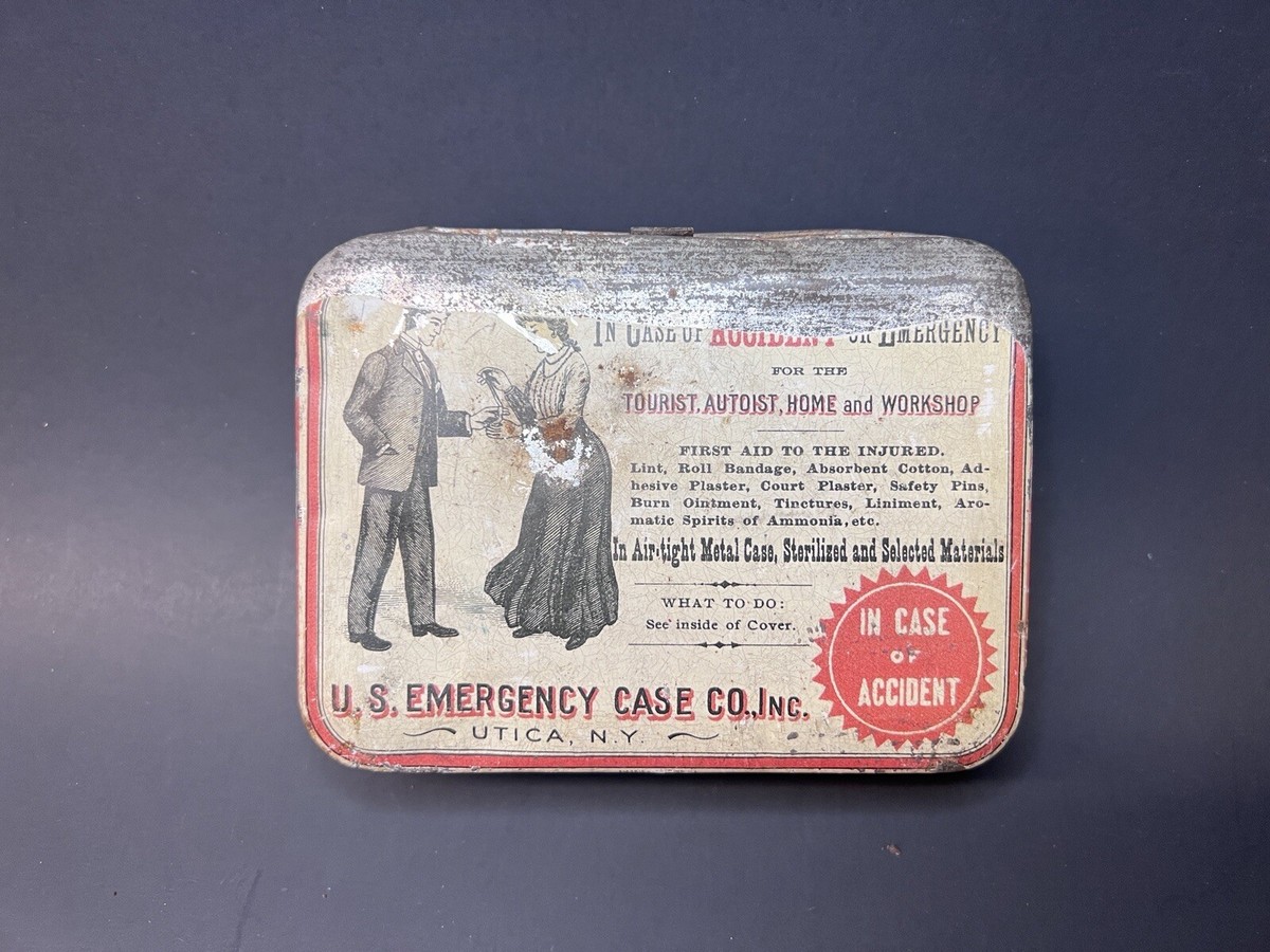 Vintage RARE 1920s US Emergency Case Co First Aid Kit Advertising