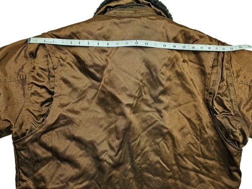 *HOT VTG Men's SCHOTT SECURITY TYPE 978-31 FUR QUILTED LINED BROWN COAT Jacket L - Picture 13 of 14