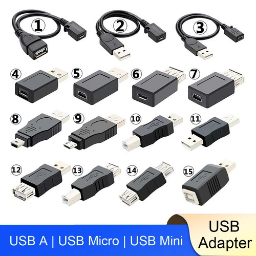 USB Adapter USB A | USB Micro | USB Mini Buchse auf Stecker Stecker auf Stecker
