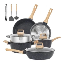 12pcs Pots and Pans Set Non Stick Kitchen Cookware Cooking Sets Saucepans Frying
