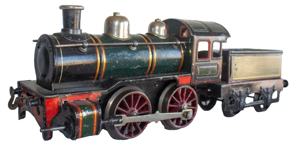 1910-1915 Carette 1-gauge Clockwork Locomotive w/ Tender - Image 4 of 4