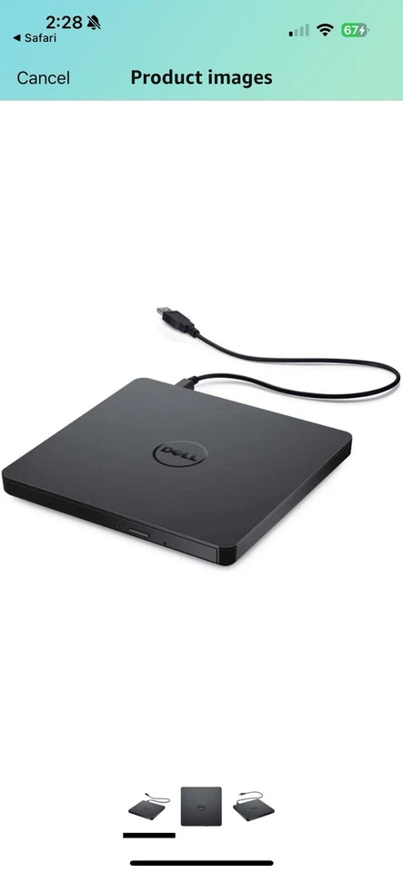 Dell Dw316 Usb Slim Dvd Drive Dvd+/-rw External Drive With Burner - New Sealed - Image 4 of 4