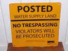 Vintage Posted Water Supply Land Aluminum Sign