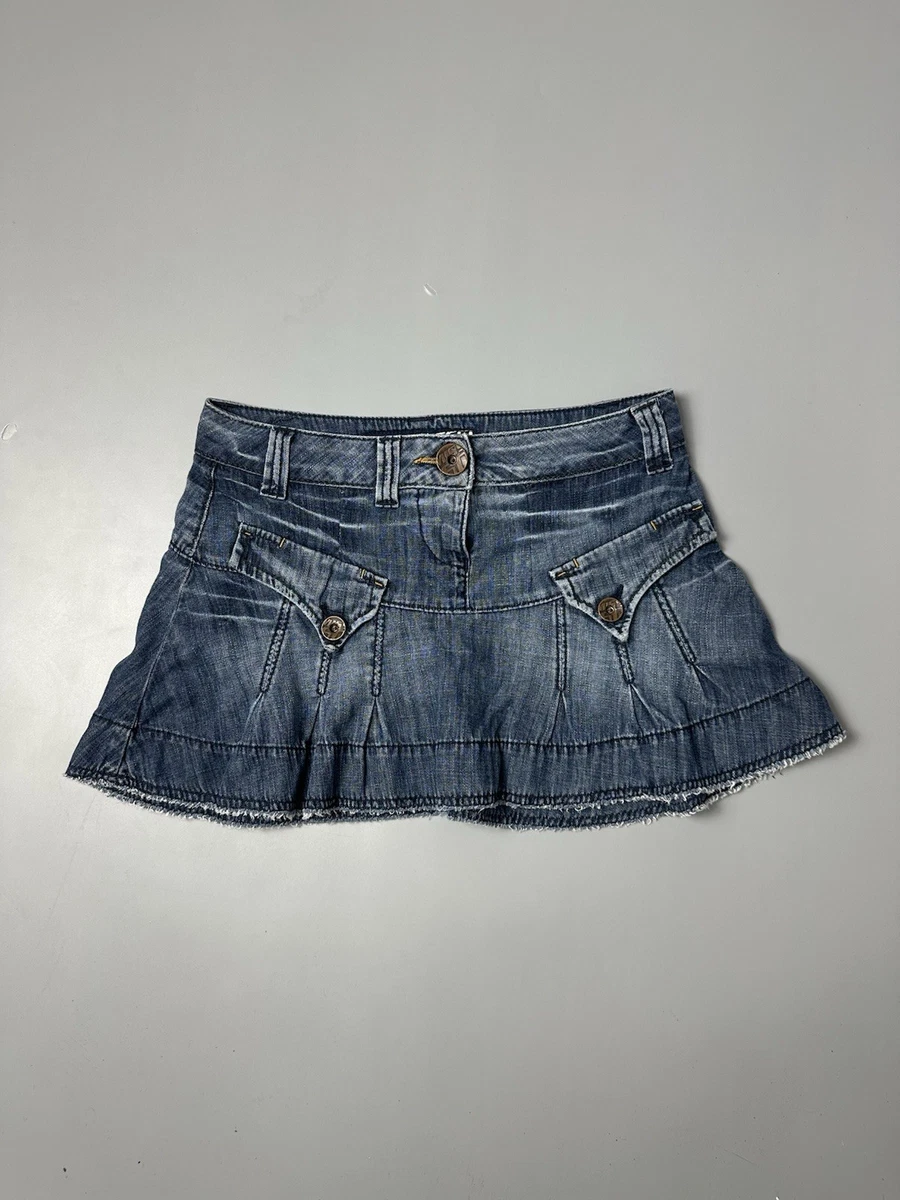 Jupe Jean Miss Sixty Vintage - Longue, Asymétrique, Avec Franges - Taille M, Très Bon état
