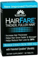Windmill Hair Fare Vitamin Supplement Tablets Increase Hair Thickness 60 Count