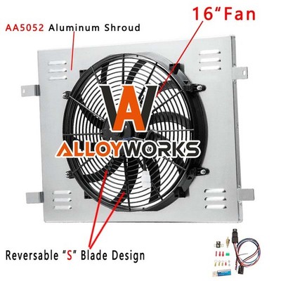Aluminum Shroud+Fan+Relay Fit 08 -19 Dodge Challenger Charger Chrysler 300 3.6L