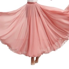 Women Sheer Chiffon Dance Wrap Skirt Full Length for Latin Ballet Performances