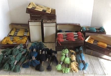 Laine Colbert DMC Boxes of Wool Skeins Some sealed/unsealed Needlepoint/France