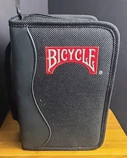 Bicycle Brand Poker Chips and Card Deck in Black Zippered Holder 2 Decks Of Card