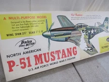 GUILLOW P-51 MUSTANG BALSA AIRPLANE MODEL KIT WWII #402