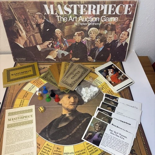Vintage Masterpiece The Art Auction Game Parker Brothers 1970 Complete Set