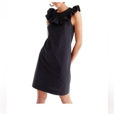 J.Crew Ruffle Dress size 8 color black cotton