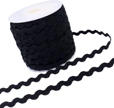 Rick Rack Wave Bending Fringe Trim 40 Yards Black Lace Ribbon RIC Rac Trim for S