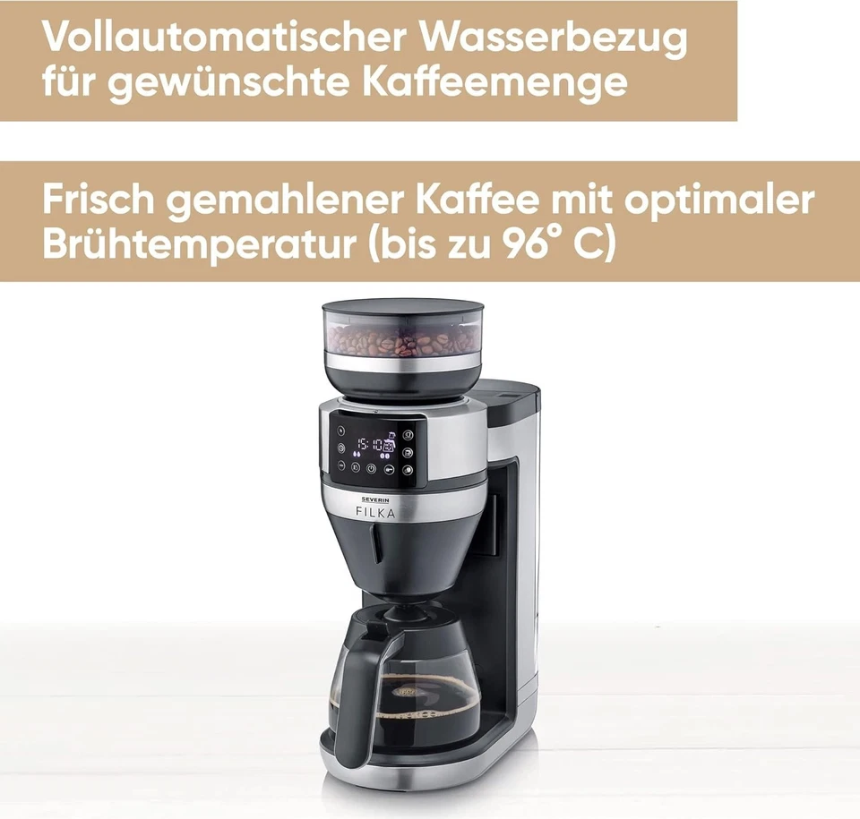 Severin KA 4850 FILKA Filterkaffee-Vollautomat Kaffeemaschine Goldfilter 2 Liter - Bild 2 von 4
