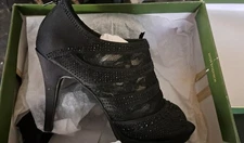 **Brand New In Box**  "Coach And Four" Black Satin  Heels. 10M.  4" Heels.