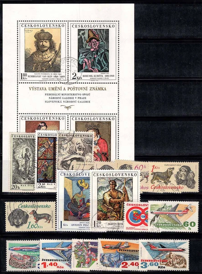 Tschechoslowakei 1973 Gestempelt 80% Kunst, Kultur, Hunde, Flugzeuge - Bild 1 von 1