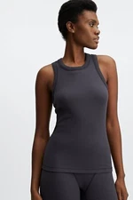 Fabletics Size XL Tinsley Waffle Tank Top Gray Pewter Athletic Workout Active