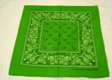 Unisex Paisley Dark Lime Green Bandanna Face Mask,Head Wrap,Scarf,Wristband-New!