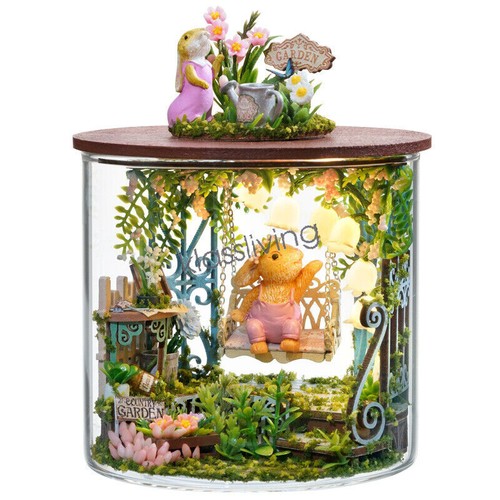 Dream Bottle Series Fairytale Garden DIY Miniature Wooden Dollhouse Light Gifts - Picture 23 of 23