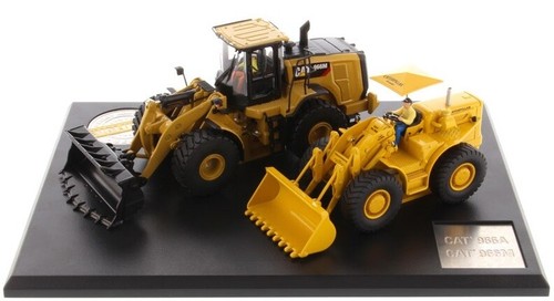 DIECAST MASTERS - Lot de 2 chargeurs CATERPILLAR 966A et 966M avec chauffeurs... - 第 1/6 張圖片