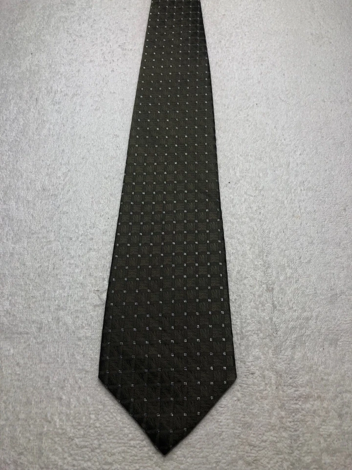 BURMA BIBAS 男式领带棕色灰色 4 X 58 — 第 2/4 张图片