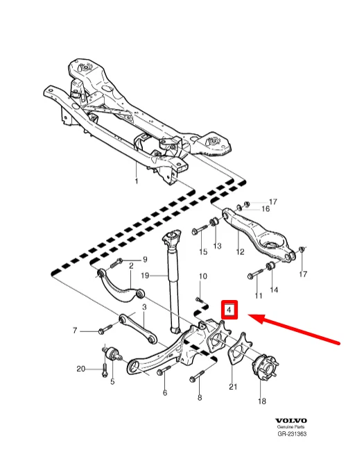 VOLVO C30 Rear Right Suspension Trailing Arm 30736775 NEW GENUINE