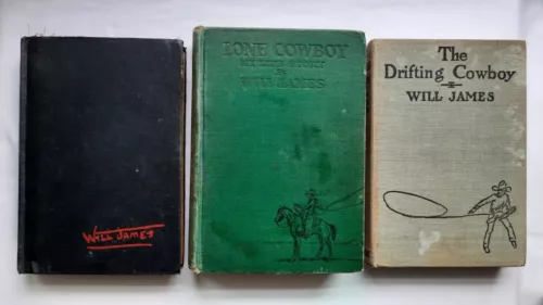 Will James -  (3) Books Lot- Lone Cowboy, Three Mustangeers, Drifting Cowboy