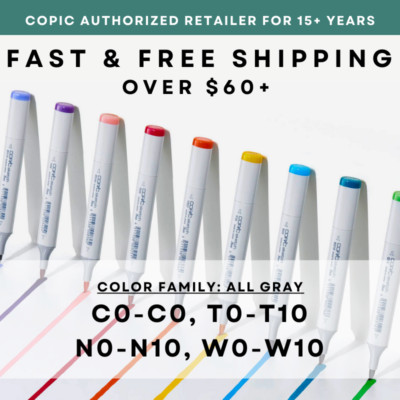 T0-T10* N0-N10* W0-W10 * COPIC Sketch Marker All Gray - U.S. Authorized Retailer