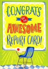 Awesome Report Card Designer Greetings Congratulations Card for Kids / Children