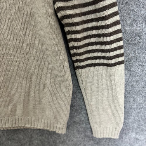 Patagonia Sweater Men's Small Beige Brown Striped Lambs Wool Crew Neck 50305 - Picture 4 of 12