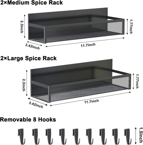 Magnetisches Gewürzregal für Kühlschrank,Kühlschrankregal für Küchenorganisation - Bild 2 von 7