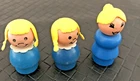 Vintage 1960s Wood Fisher Price Little People wood body and wood head 3 figures