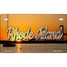 Rhode Island River Sunset Novelty Metal Motorcycle Plate MP-11628