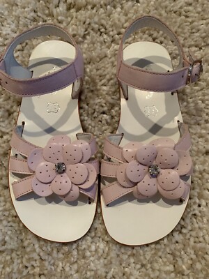 Spring Flowers By Gallucci Girls Pink Sandals Size 32 Italy High End Boutique
