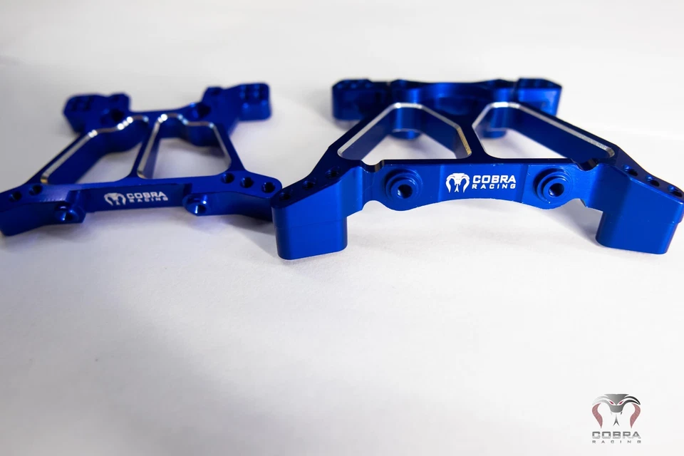 CR Blue Aluminum Shock Towers for Traxxas 4x4 Slash, Stampede, Hoss - Image 3 of 4