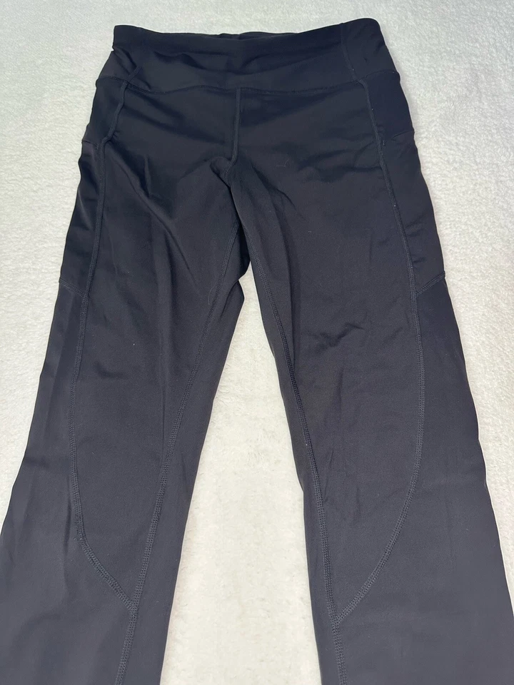 AVIA Leggings Womens Medium Yoga Gym Exercise Black Stretch Mesh - Image 2 of 4