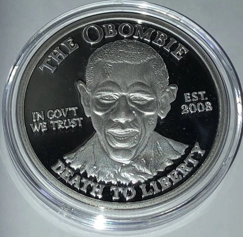 1 Oz Silver The Obombie Barack Obama Proof Round In Gov't  We Trust 08 Lmtd Edt