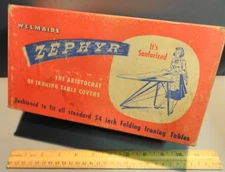 VINTAGE WELMAID'S ZEPHYR IRONING TABLE COVER BOX ONLY 
