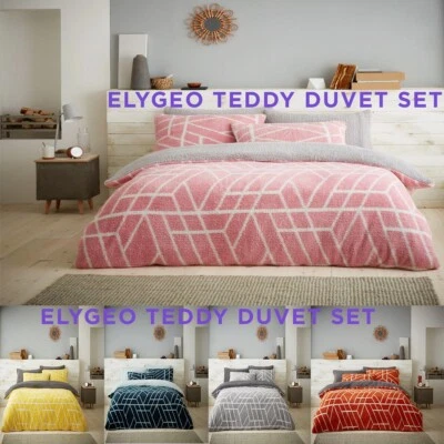 LIFE STYLE Teddy Bear Duvet Quilt Cover Warm Sherpa Fleece Thermal Bedding Set All Size