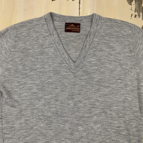 DIMENSIONS by MILFORD - De colección Años 70 Gris Cuello en V Acrílico Suéter, Para Hombre PEQUEÑO - Imagen 2 de 11