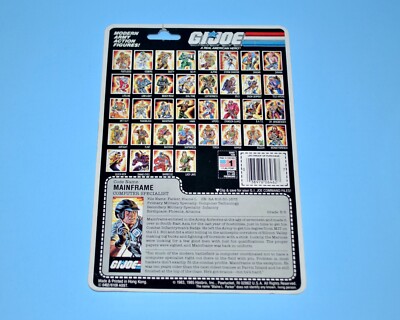 Vintage GI Joe Mainframe 1986 Full Uncut Cardback Command File Card 36-Back