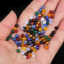 50pcs 4mm Mixed Natural Stone Assorted Round Ball Shape No Hole Beads Wholesale