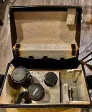 Vintage Nikon FB-5 Hard Shell Black Leather Camera Case w/locking F-mounts