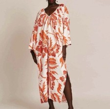 Mara Hoffman Luz Dress Coverup Boho Resort Wear Tropical Floral Sz M