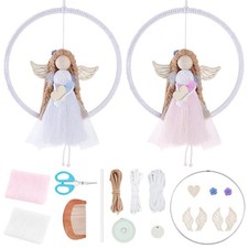 2 Set DIY Macrame Angel Kit Macrame Ornament Kit for Beginners Boho Angel Dol...